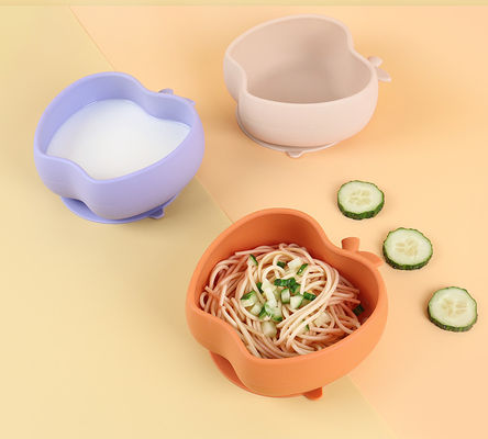 Non Toxic Food Grade Silikon Baby Food BowlCup Penyedot Anak-anakCup Silikon Bowl LatihanKemampuan Makan Bayi