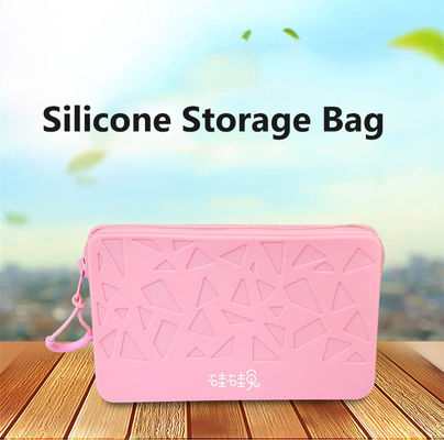 Tas Kosmetik Silikon Baru yang Disesuaikan Organiser Kosmetik Kapasitas Besar Kapasitas Waterproof Zipper Travel Portable Cosmetic Bag