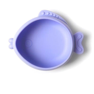 Peralatan makan silikon bayi berbentuk ikan kreatif, cangkir hisap anak-anak, peralatan makan, mangkuk silikon
