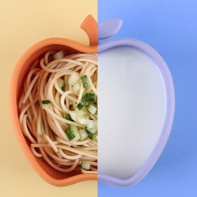 Food Grade Silicone Baby Suction Cup Food Bowl Apple Shape Silicone Suction Cup Tableware Aman Dan Tidak Berbau