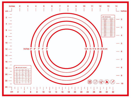 2024 Hot Selling 60 * 40cm Pabrik Disesuaikan Logo Peralatan dapur Silicone Rolling Surface Pads Baking Non Slip Pads
