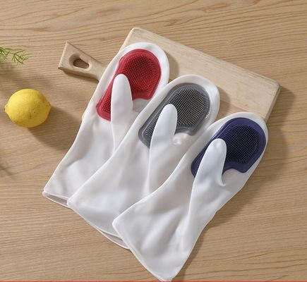 Pabrik Grosir Bpa Gratis Peralatan Dapur Waterproof Silicone Scrubber Untuk Mencuci Pembersih Piring Sarung Tangan Rumah Tangga