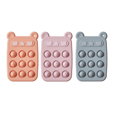 Berbentuk beruang Baby Tooth Grinder Toys Teething Silikon tahan panas dengan OEM diterima