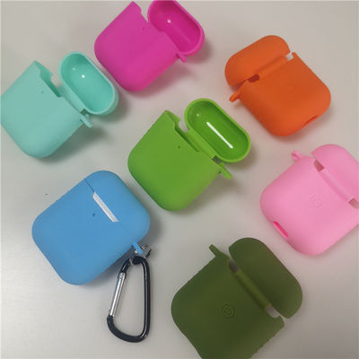 Kasus Pelindung Silikon Multicolor Earphone yang disesuaikan Kompatibel dengan Airpods 2 dan 1 atau por2 Dengan Keychain Termasuk